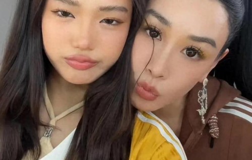 钟丽缇和二女儿跳舞，17岁张思捷戴牙箍，化欧美妆比妈妈更洋气